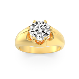 Karnyros | 2Ct Lab-Grown Diamond Men's Ring in 14K Gold – Pure Brilliance, Ethical Beauty