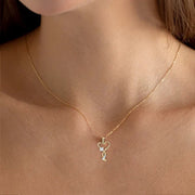 Velunara | 0.28Ct Lab-Grown Diamond Pendant in 14K Gold – Moonlit Spark, Everlasting Devotion
