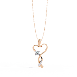 Velunara | 0.28Ct Lab-Grown Diamond Pendant in 14K Gold – Moonlit Spark, Everlasting Devotion