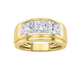 Gravion | 3Ct Lab-Grown Diamond Men's Ring in 14K Gold – Grounded Brilliance, Ethically Forged