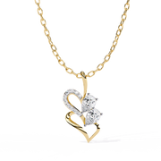 Elunara | 0.75Ct Lab-Grown Diamond Pendant in 14K Gold – Ethereal Spark, Timeless Radiance