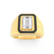 Onyxis | 2Ct Lab-Grown Diamond Men's Ring in 14K Gold – Strength Refined, Ethically Forged
