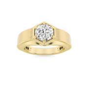Drakaris | 2Ct Lab-Grown Diamond Men's Ring in 14K Gold – Fierce Elegance, Ethically Crafted