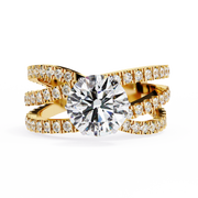 Aurielis | 1.63Ct Lab-Grown Diamond 14K Gold Ring – Radiant Harmony, Ethically Refined
