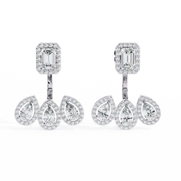 Veloura | 3.60Ct Lab-Grown Diamond Earrings in 14K Gold – Radiant Bloom, Refined Forever